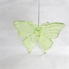 Stor lys grøn transp. Sommerfugl på kraftig tråd. sommerfuglen  måler Ca. 9x10 cm